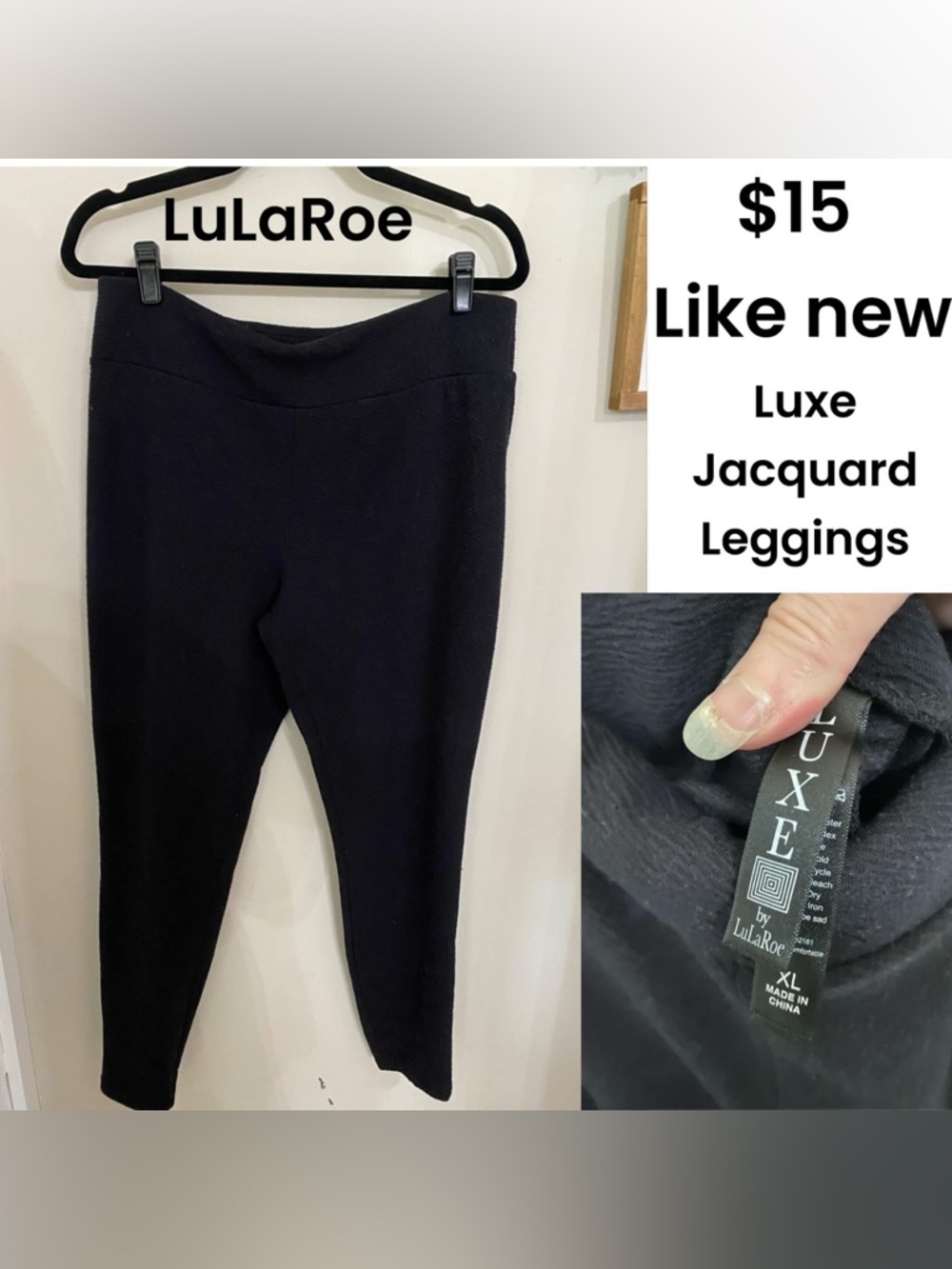 LuLaRoe Luxe Jacquard Leggings - Black